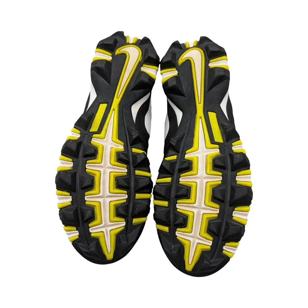 Nike Alpha Menace Shark Football Cleats Black White Yellow 5Y Youth Athletic